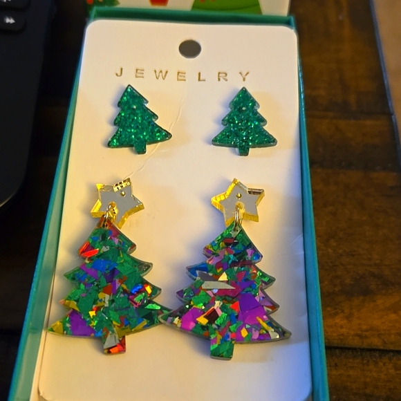 Jewelry - Christmas Tree Earrings set of 2